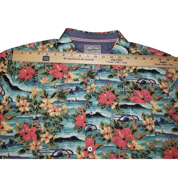Flag & Anthem Mens XL Floral Button Down Shirt Casual Summer Coastal Style - Picture 3 of 10